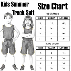 Kids Sando and Shorts Track Suit 2 Pcs Set - LARGE