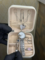 Elegant Heart & Stone 5-Piece Women’s Jewelry Gift Set ~ Imported