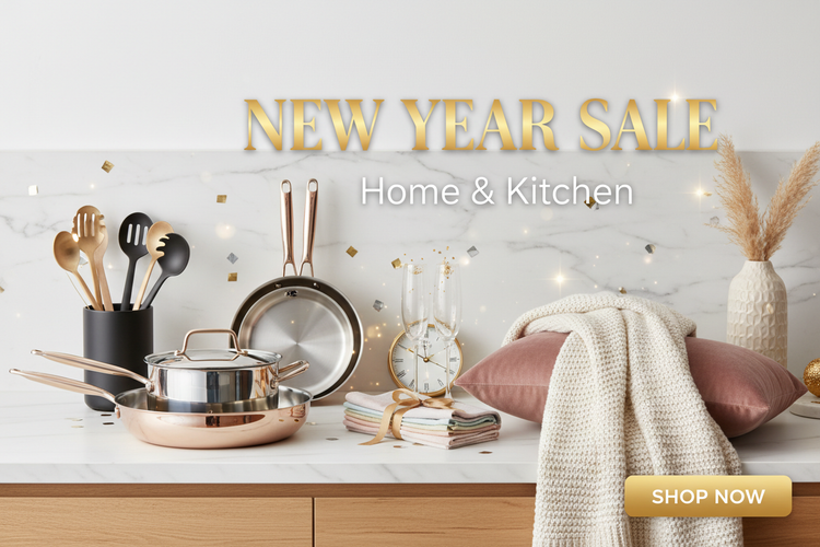 Design shopify website banne for Home and kitchen new year sale with size 1500x1000 pixels